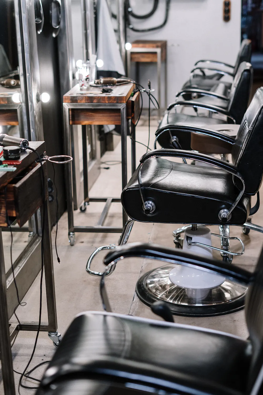 Barber shop interior with vintage tools