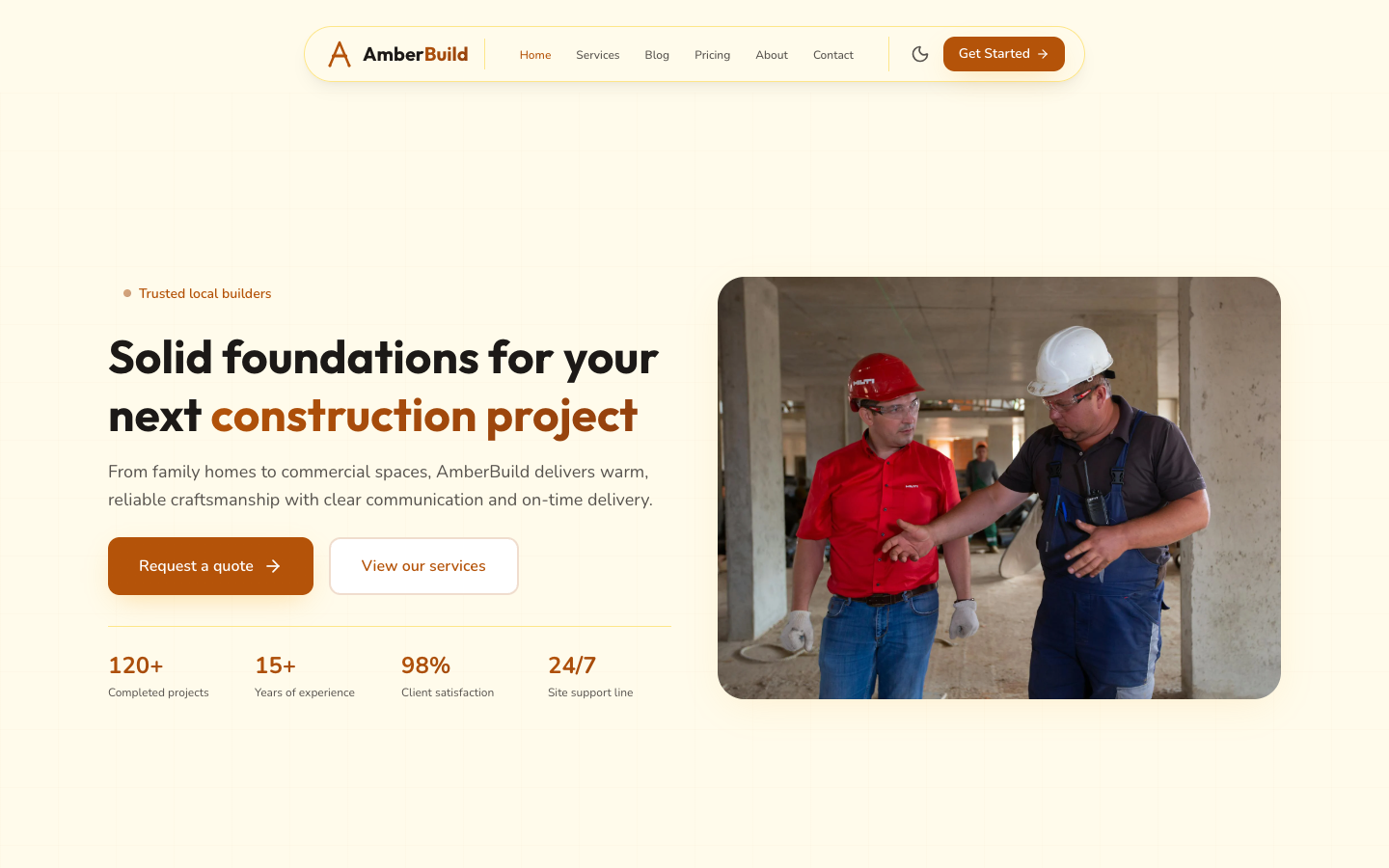 AmberBuild template preview