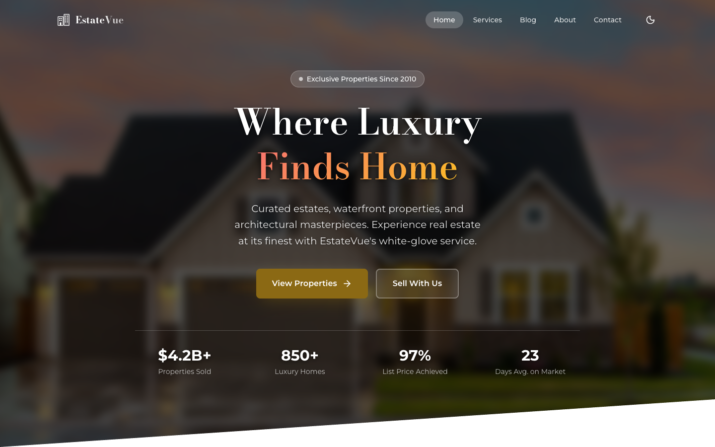 EstateVue template preview