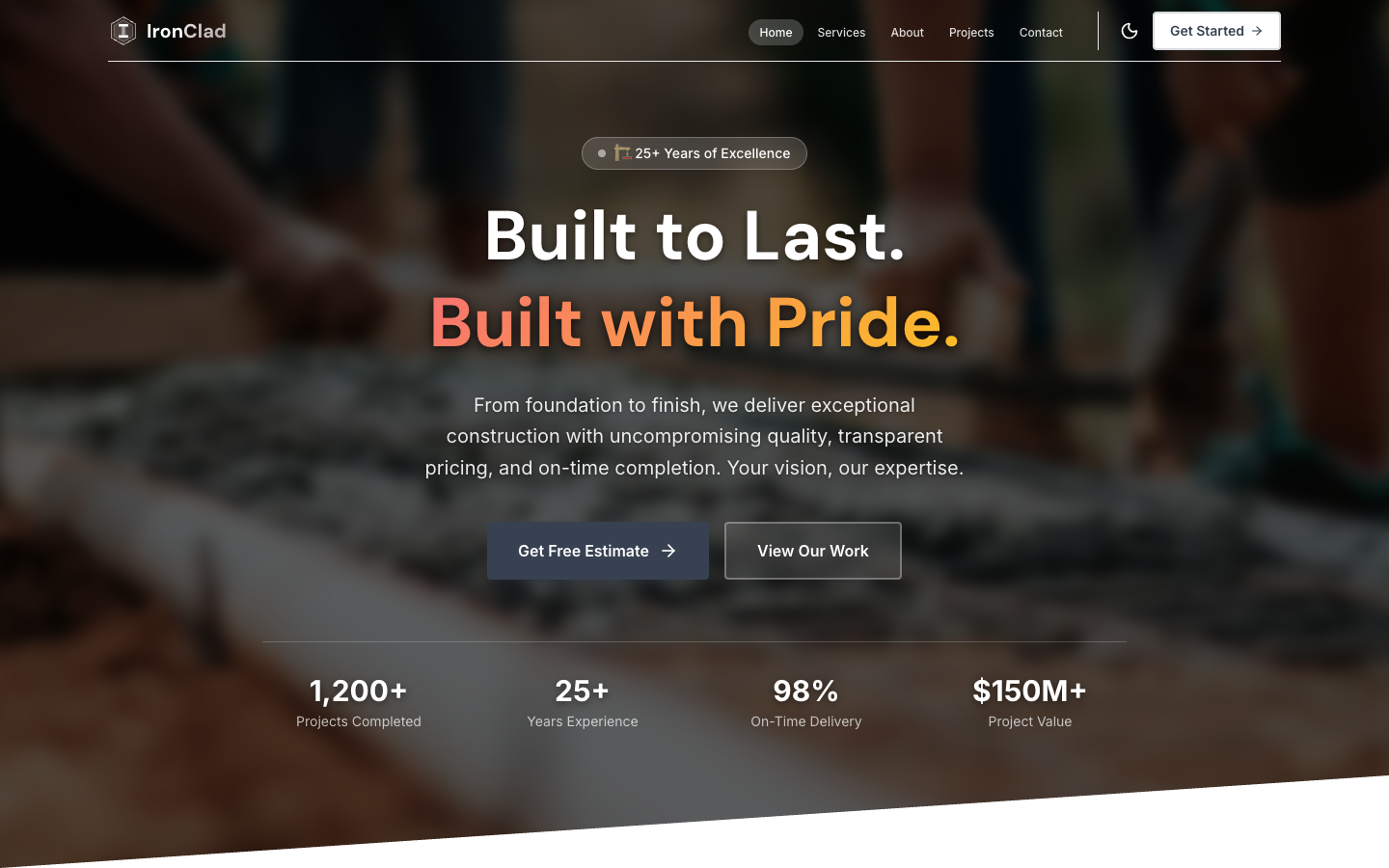 IronClad template preview