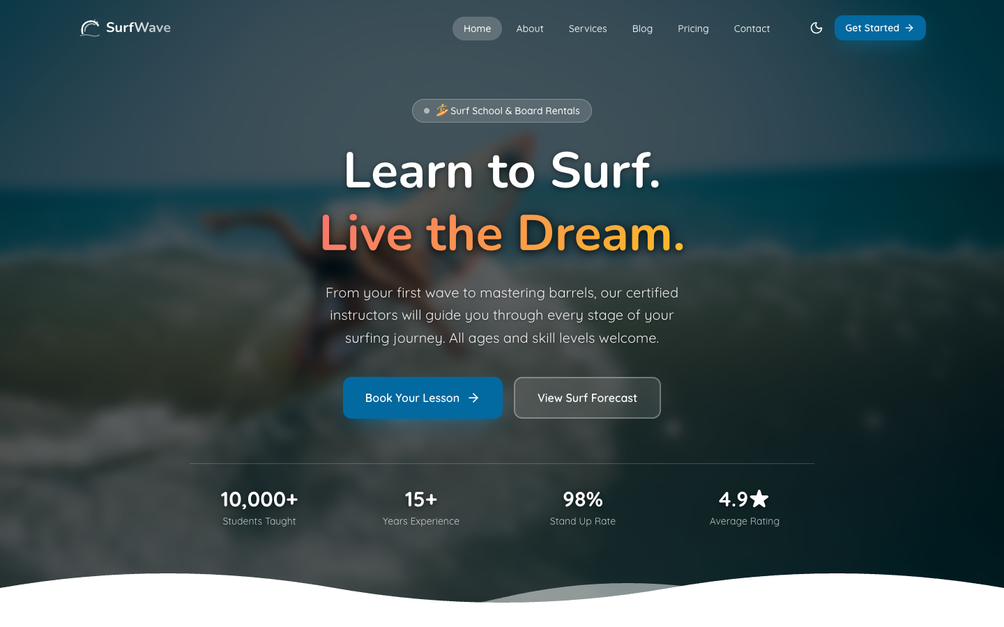 SurfWave template preview