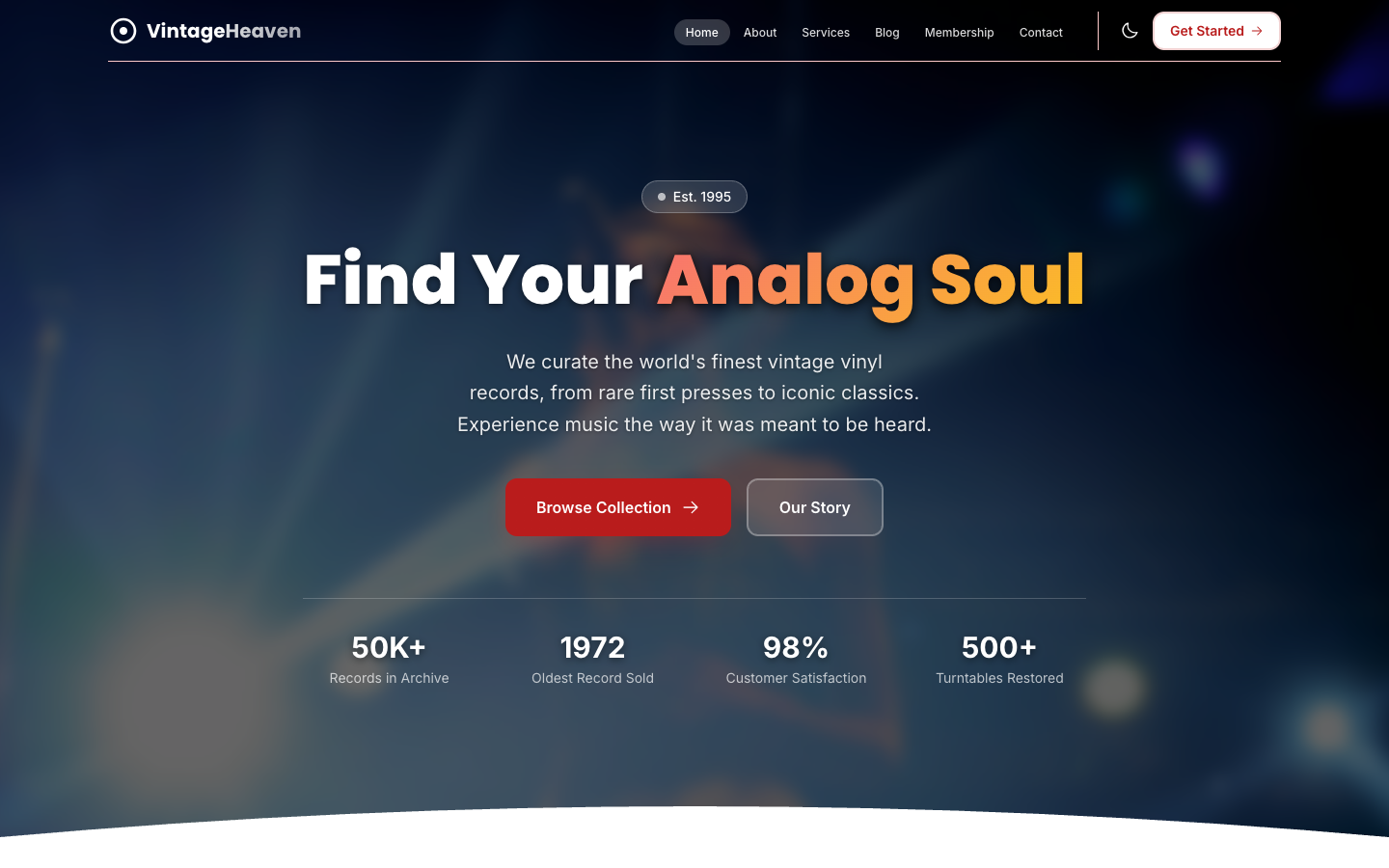 VinylHeaven template preview