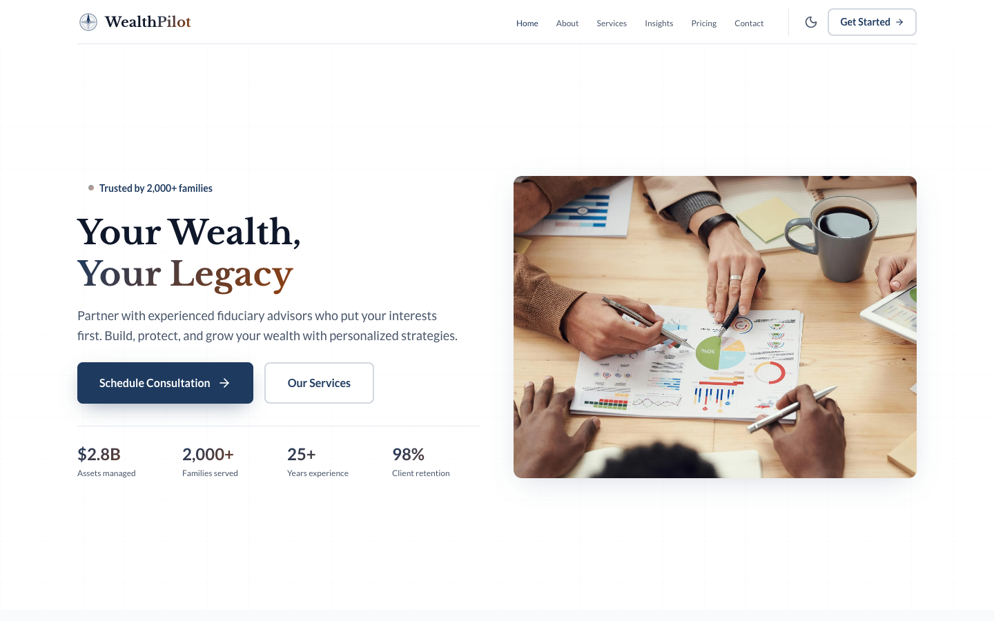 WealthPilot template preview